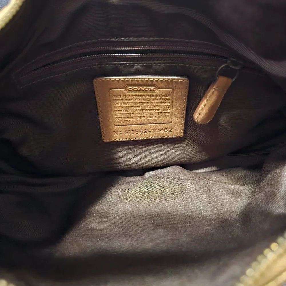 Near Vintage Coach Y2k Bohemian Soho Hobo Shoulder Bag Purse with Whipstitch - Picture 7 of 8